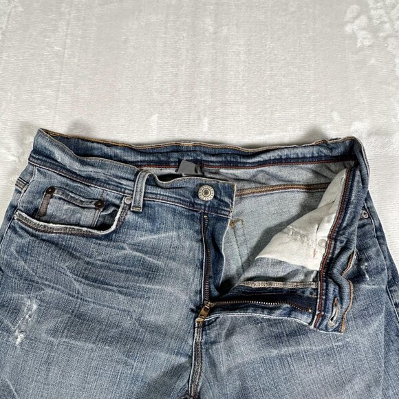 Armani Exchange Jeans Men Size 34 Long Light Destroy Cotton Blend Made USA A|X - Picture 6 of 12
